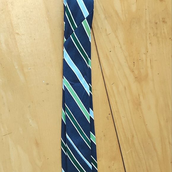 Chaps Blue and Green Striped Tie - Picture 7 of 8